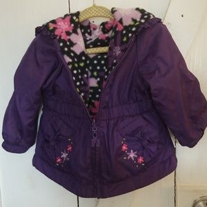 London Fog fleece lined purple girlie jacket